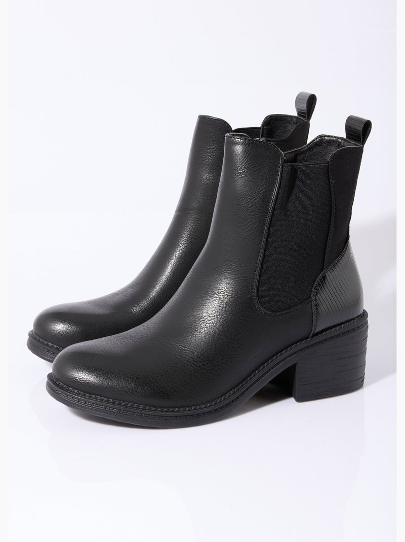 Botas Chelsea de tacón y punta redonda - AFIBEL Negro - Kiabi