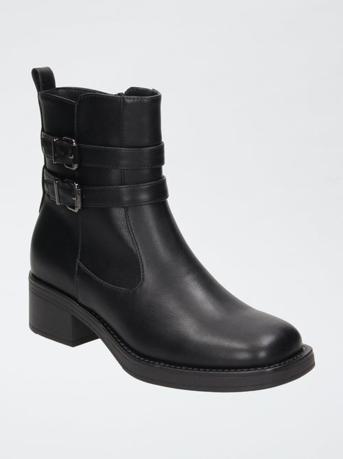 Botas con correas y abertura con cremallera - Kiabi
