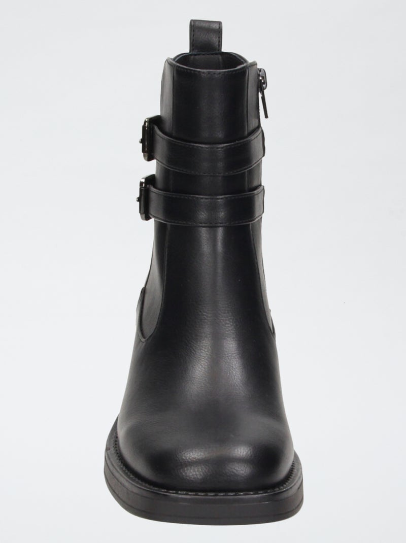 Botas con correas y abertura con cremallera Negro - Kiabi