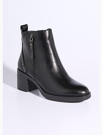 Botas con cremallera y tacones con tachuelas - afibel