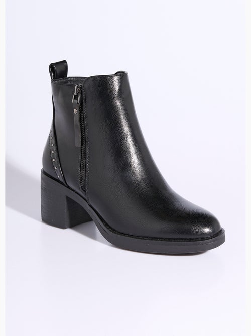 Botas con cremallera y tacones con tachuelas - afibel - Kiabi