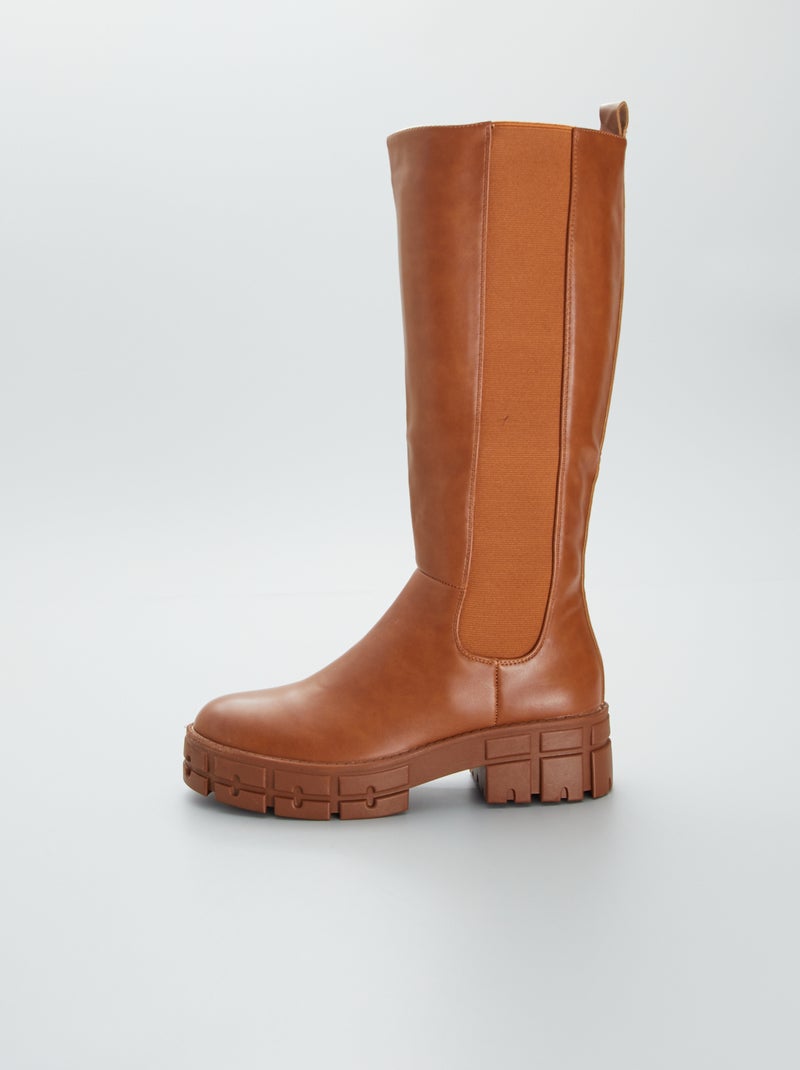 Botas con suela dentada camello - Kiabi
