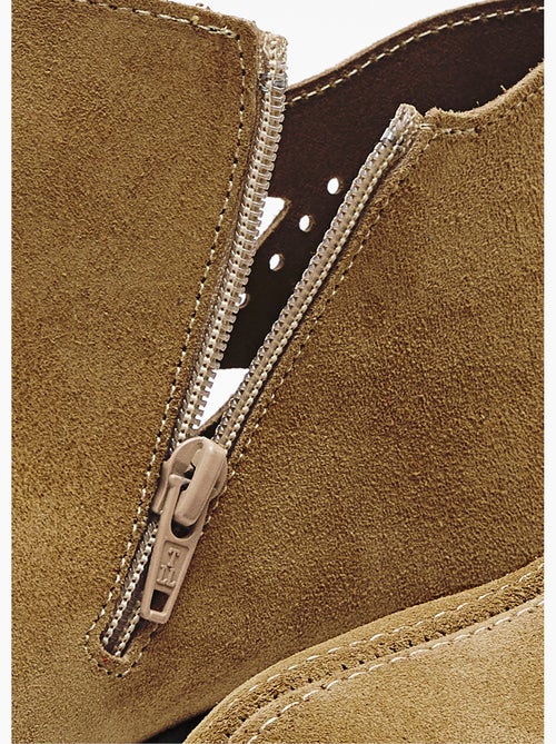 Botas confort de piel serraje con cremallera ancha - Afibel - Kiabi