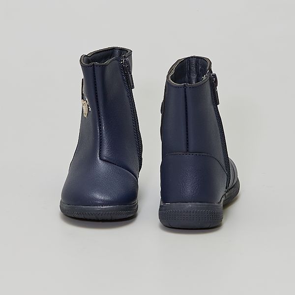 Botas 'corazones' bebé niña - azul navy - Kiabi - 12,00€