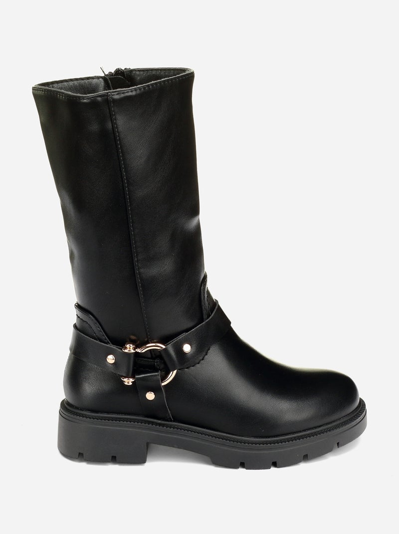 Botas correa cruzada Negro - Kiabi