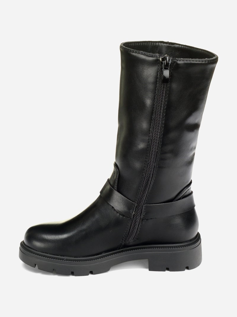 Botas correa cruzada Negro - Kiabi