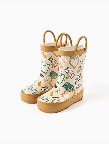 Botas de agua con asas y estampado