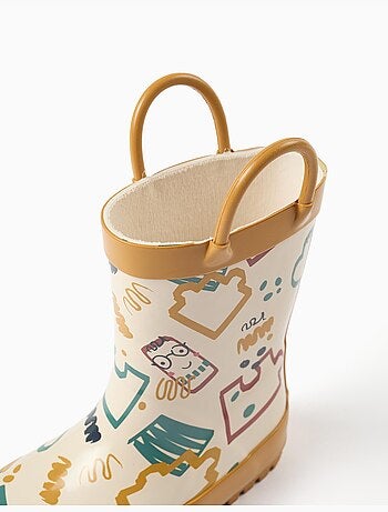 Botas de agua con asas y estampado