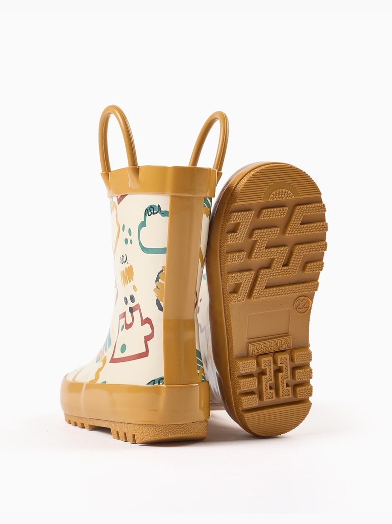 Botas de agua con asas y estampado Amarillo - Kiabi