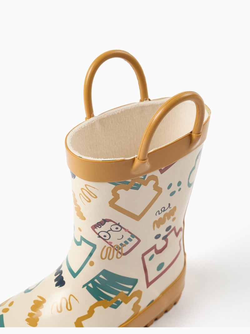 Botas de agua con asas y estampado Amarillo - Kiabi