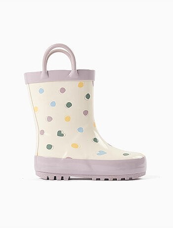 Botas de agua con asas y estampado de lunares