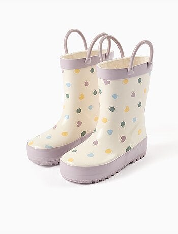 Botas de agua con asas y estampado de lunares