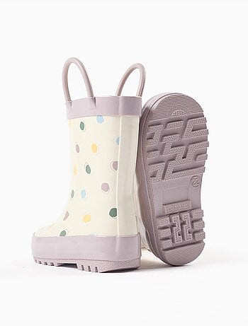 Botas de agua con asas y estampado de lunares