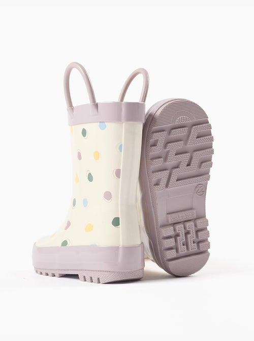 Botas de agua con asas y estampado de lunares - Kiabi
