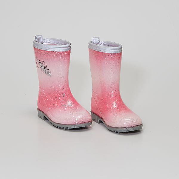 Botas de agua con brillos Niño 3-12 años - rosa - Kiabi - 14,00€