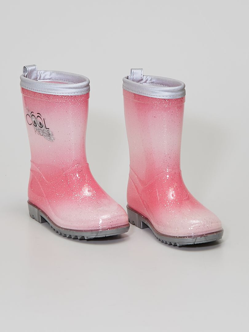 Botas de agua brillos - rosa - Kiabi 14.00€