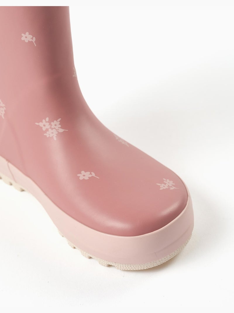 Botas de agua con estampado floral Rosa - Kiabi