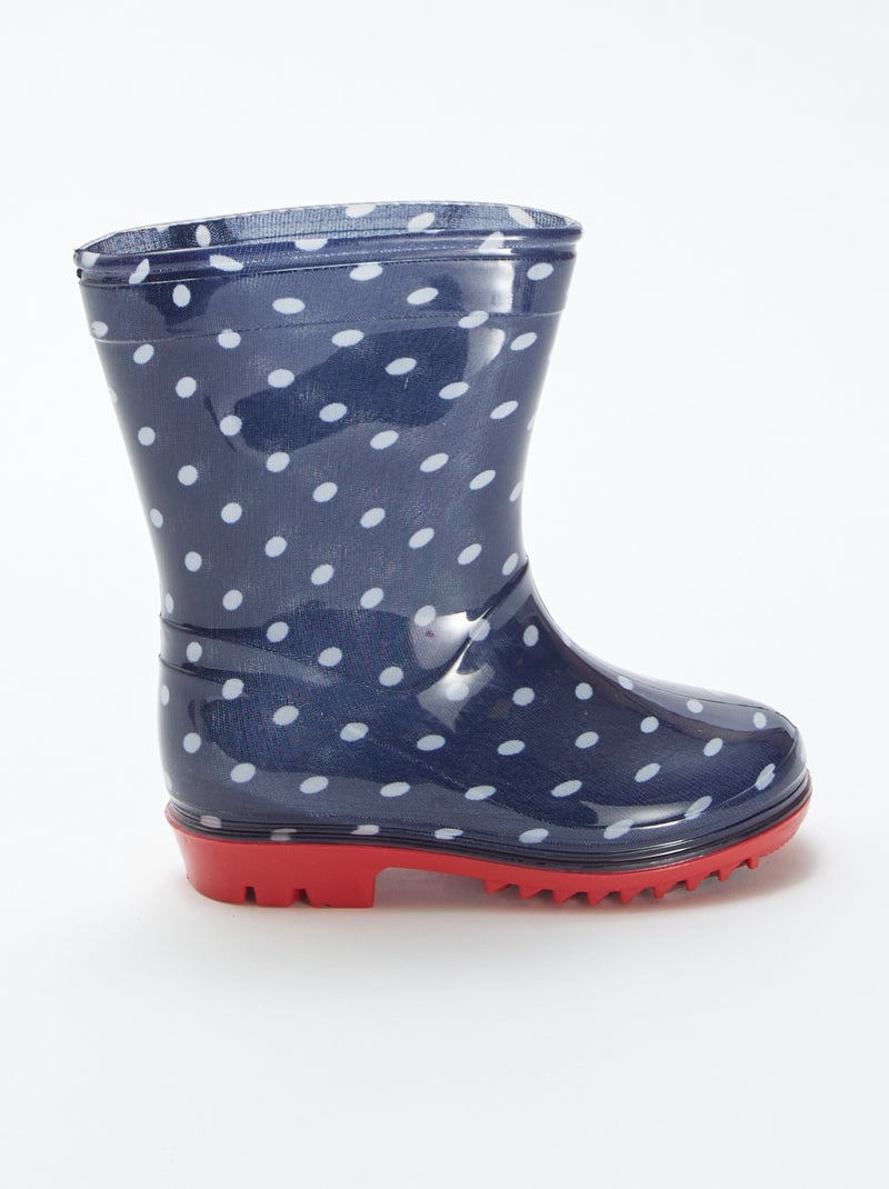 Botas de agua con motivo de lunares AZUL - Kiabi
