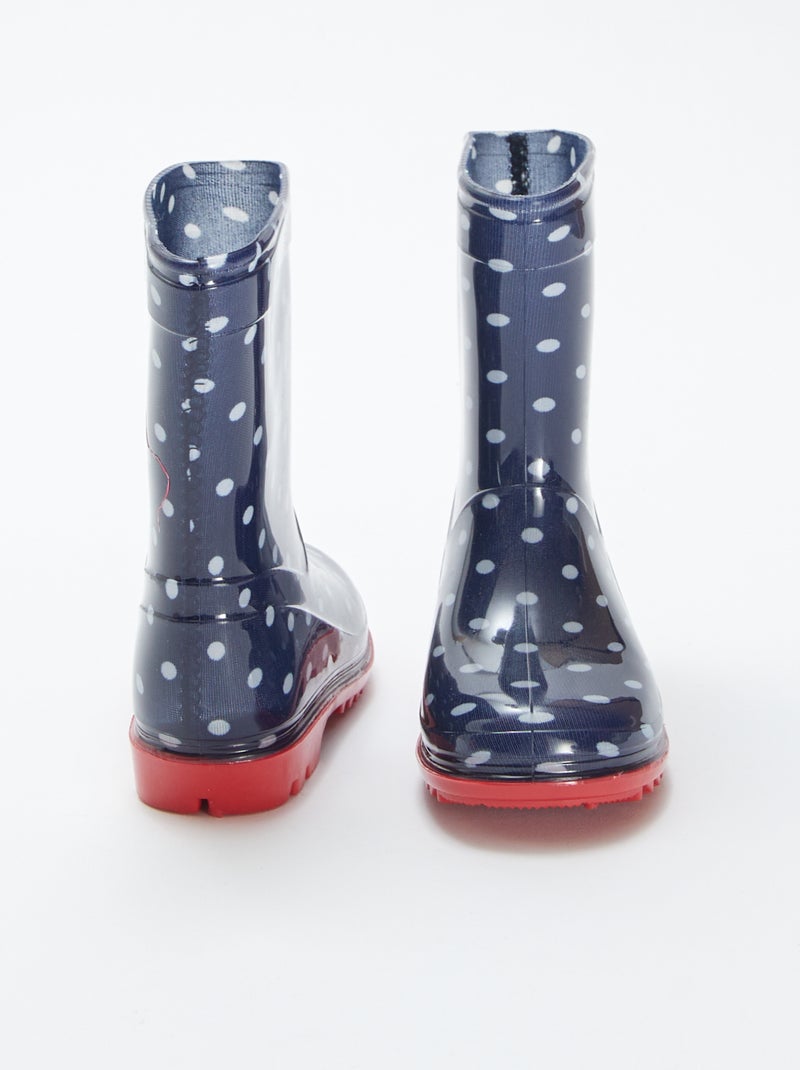 Botas de agua con motivo de lunares AZUL - Kiabi
