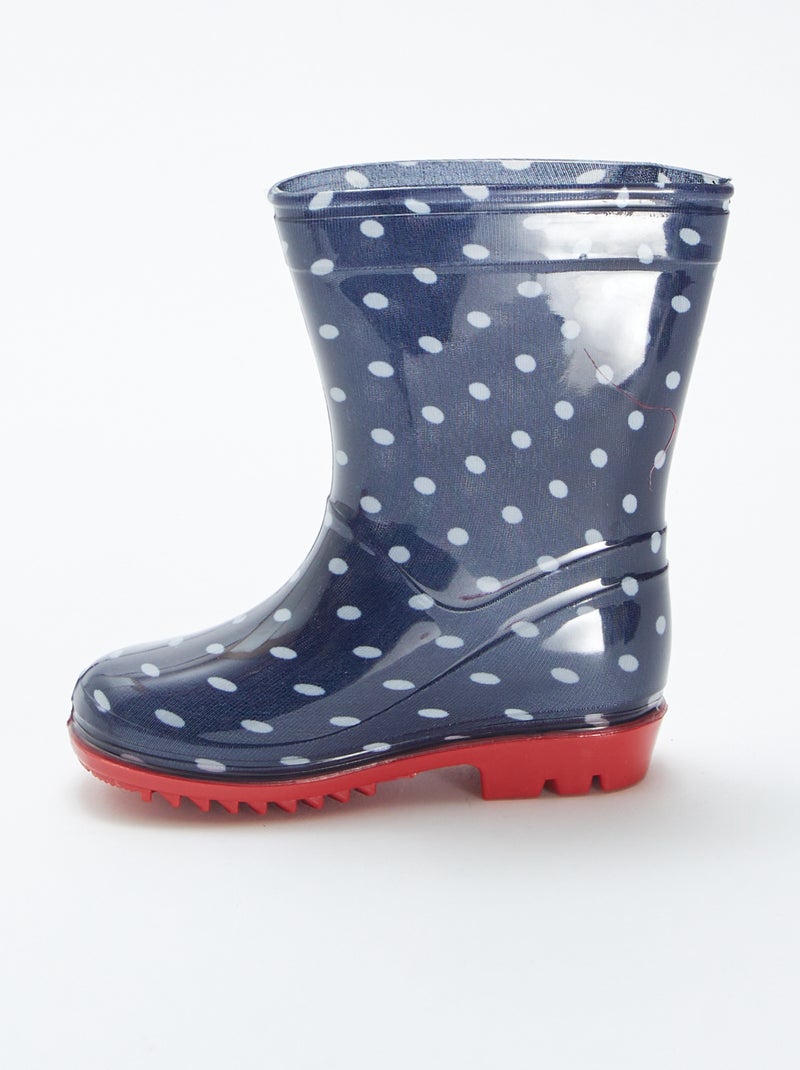 Botas de agua con motivo de lunares AZUL - Kiabi