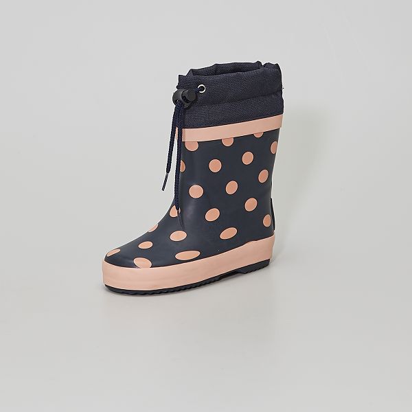 Botas de agua con motivo de lunares Niña 3-12 años - azul navy - Kiabi -  18,00€