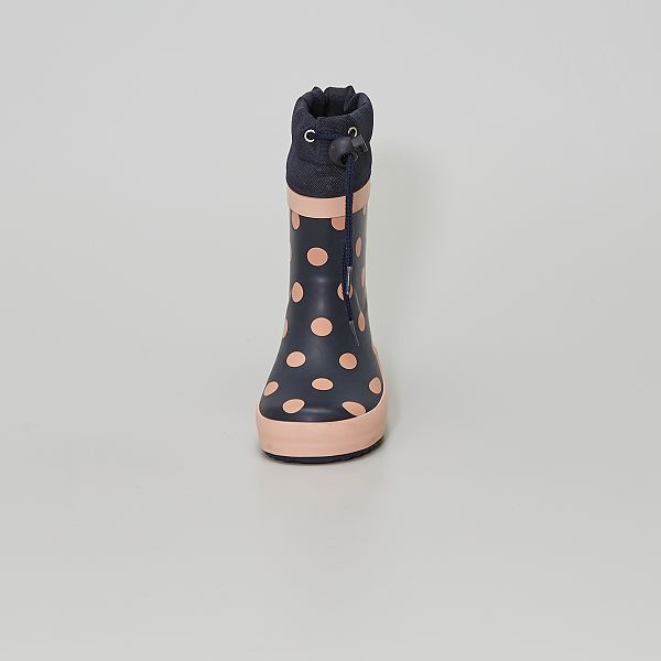 Botas de agua con motivo de lunares Niña 3-12 años - azul navy - Kiabi -  18,00€