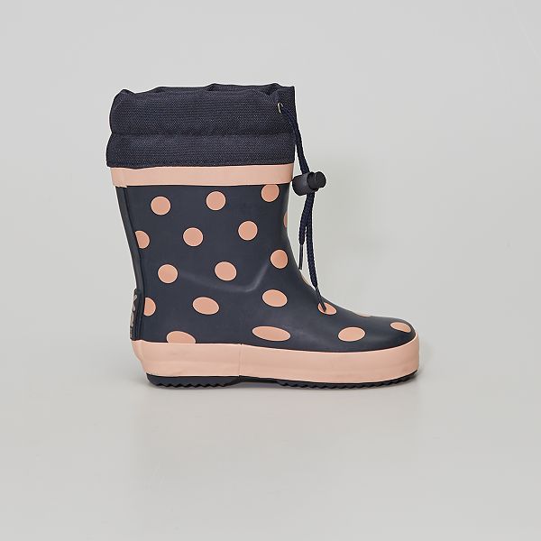 Botas de agua con motivo de lunares Niña 3-12 años - azul navy - Kiabi -  18,00€