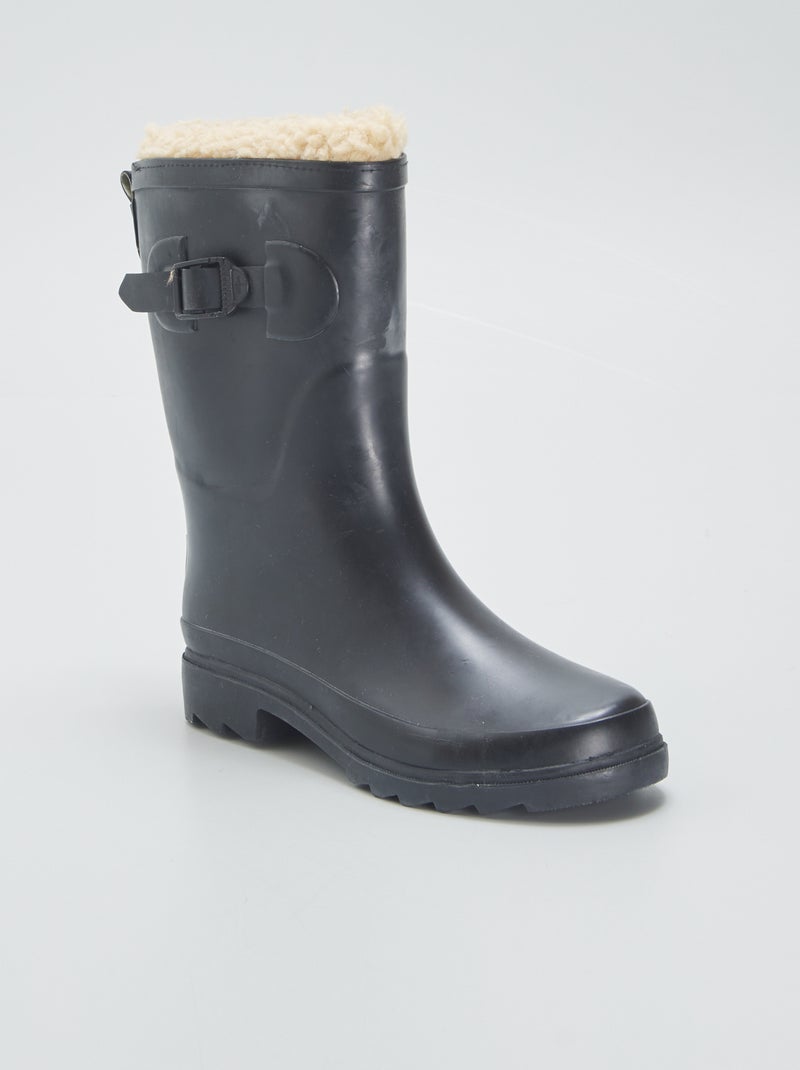 Botas de agua con pelo NEGRO - Kiabi