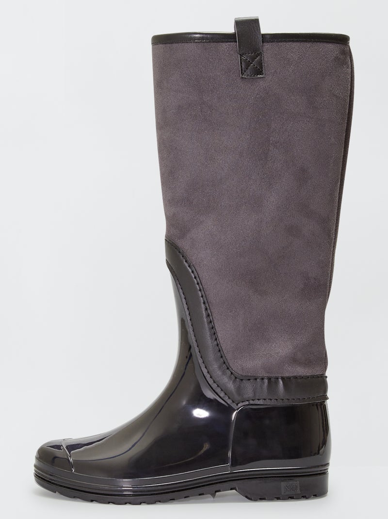 Botas de agua con pelo negro - Kiabi