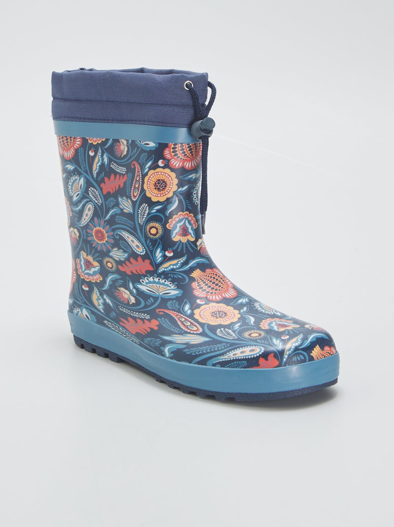 Botas de agua de 'flores' AZUL - Kiabi