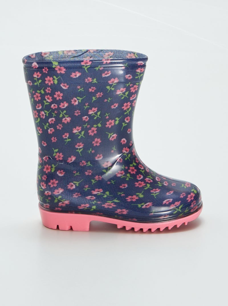 Botas de agua de flores BEIGE - Kiabi