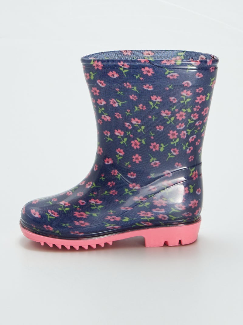 Botas de agua de flores BEIGE - Kiabi