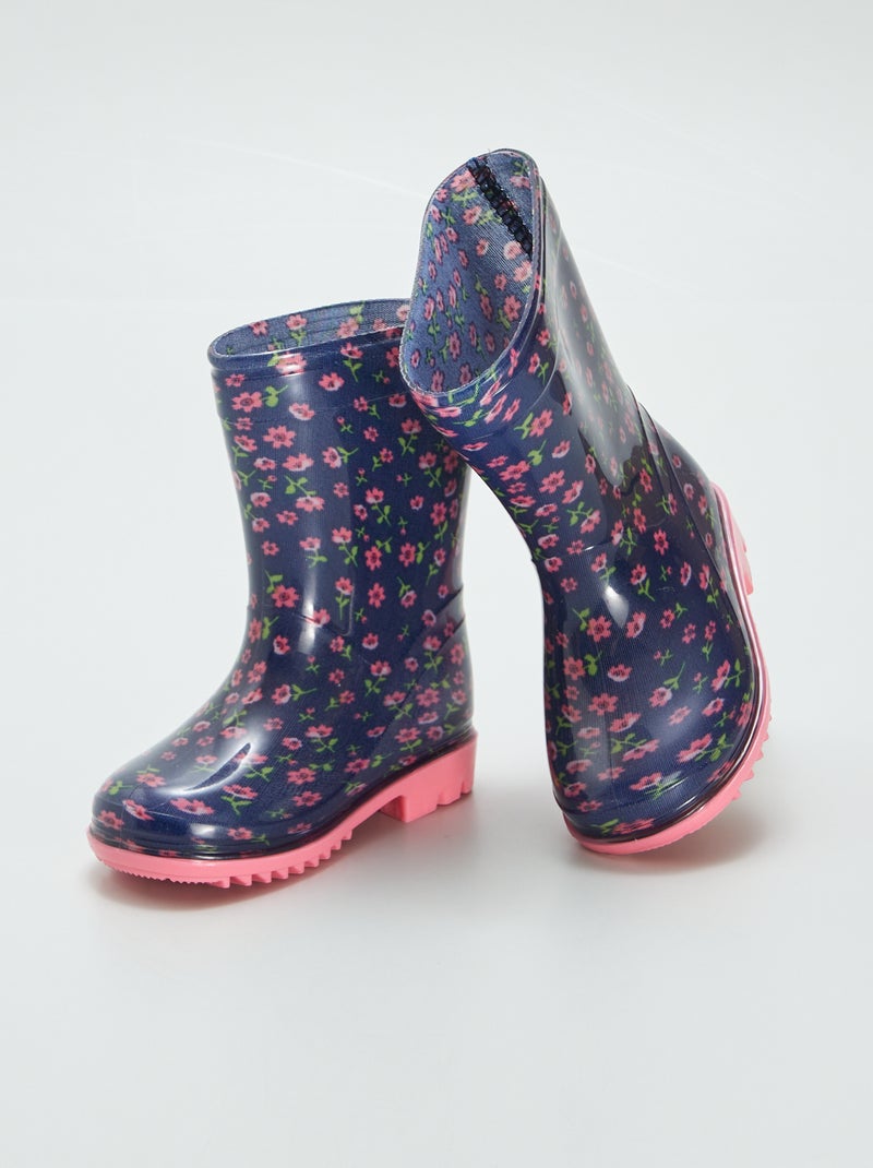 Botas de agua de flores BEIGE - Kiabi