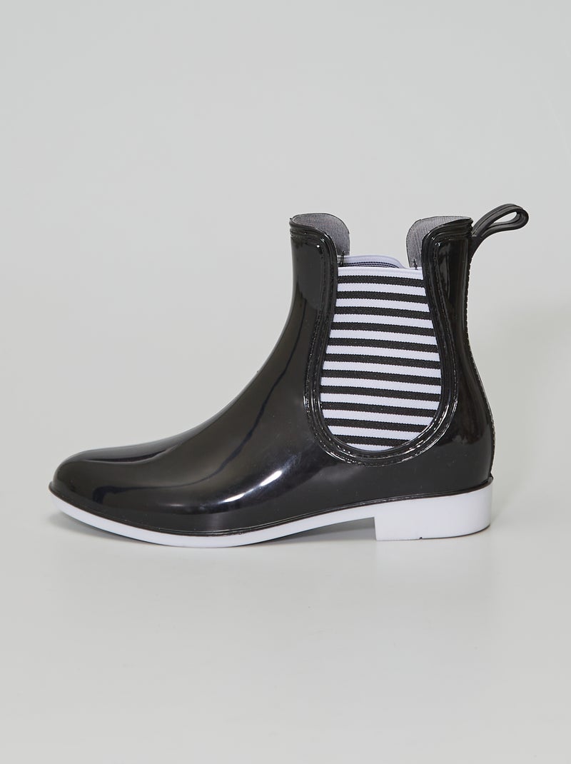 Botas de agua de goma tipo 'Chelsea' negro - Kiabi