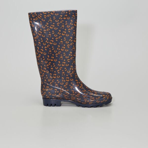 Botas de agua de 'leopardo' Mujer talla 34 a 48 - negro - Kiabi - 17,00€