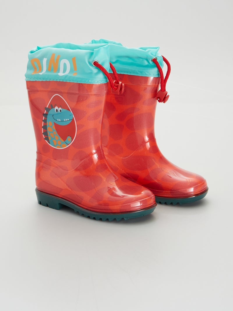 Botas de agua 'dinosaurio' ROJO - Kiabi