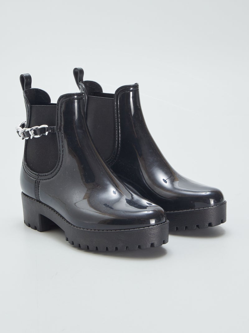 Botas de agua estilo chelsea NEGRO - Kiabi