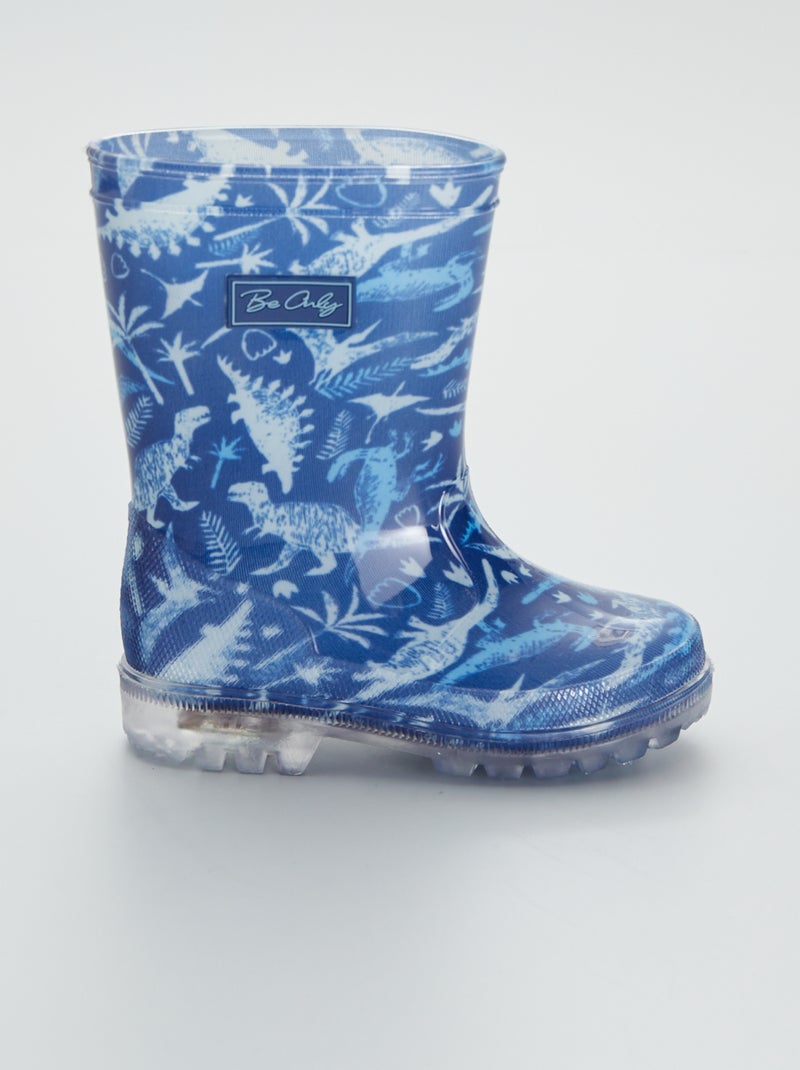 Botas de agua luminosas 'dinosaurios' AZUL - Kiabi