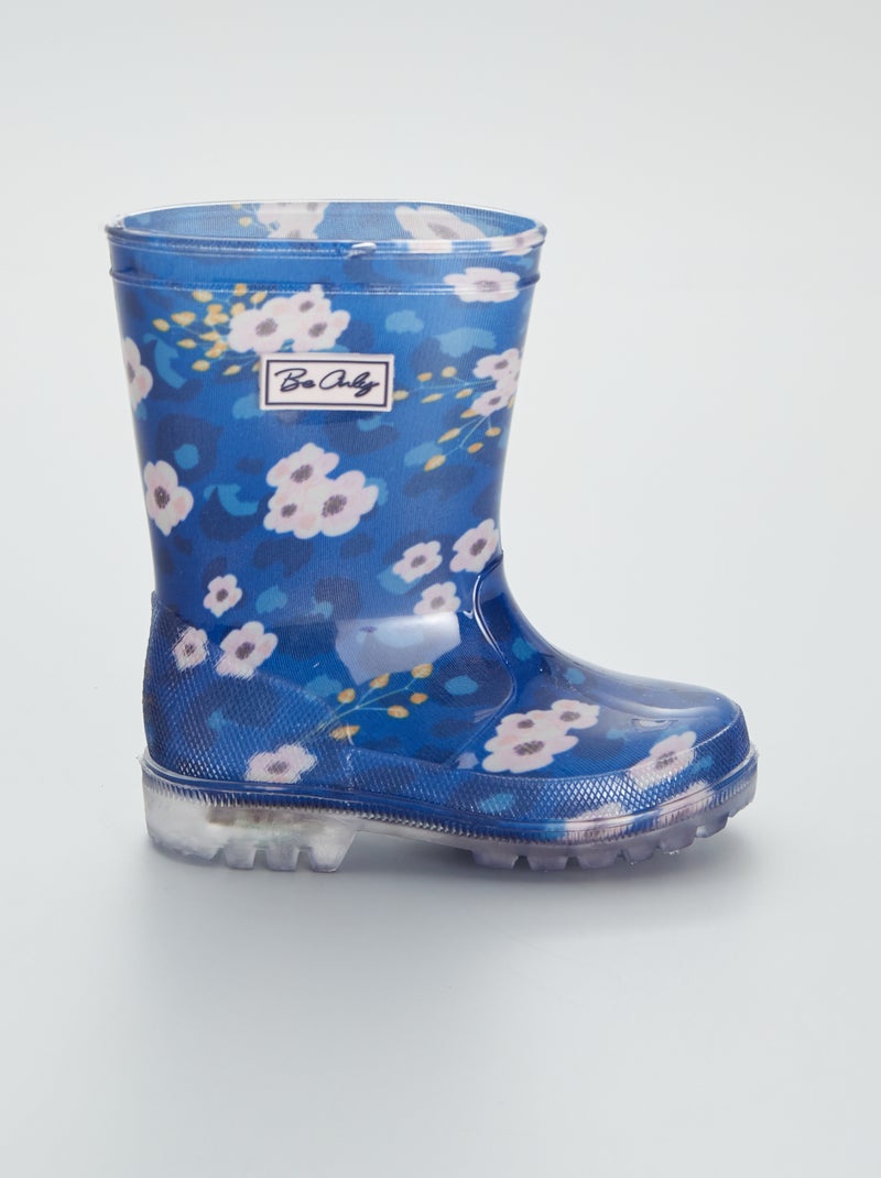 Botas de agua luminosas 'flores' AZUL - Kiabi