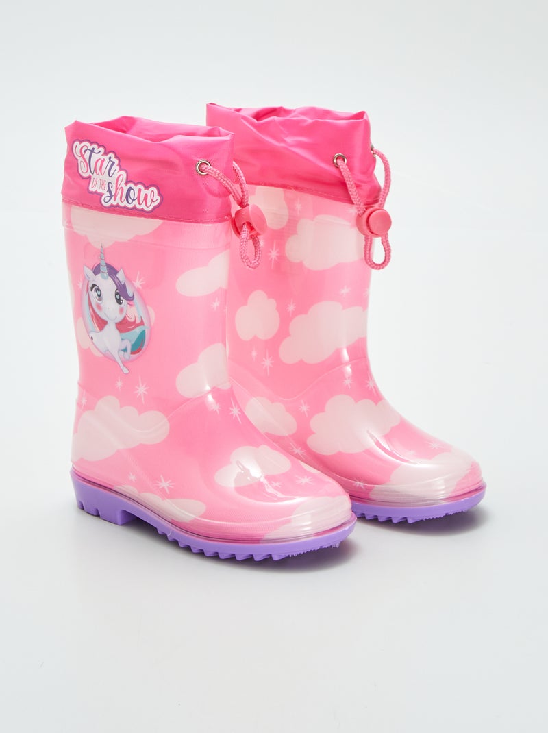 Botas de agua 'unicornio' ROSA - Kiabi
