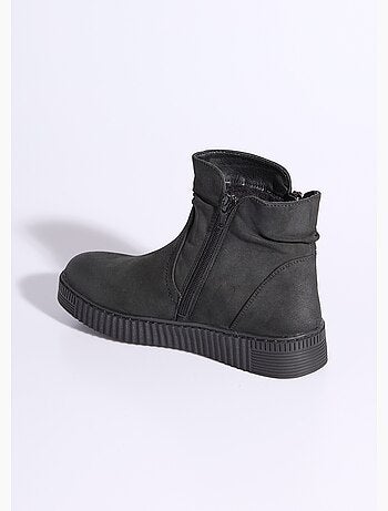 Botas de ante con suela de cuña - afibel