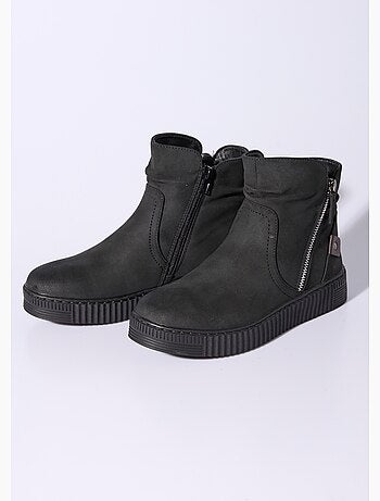 Botas de ante con suela de cuña - afibel
