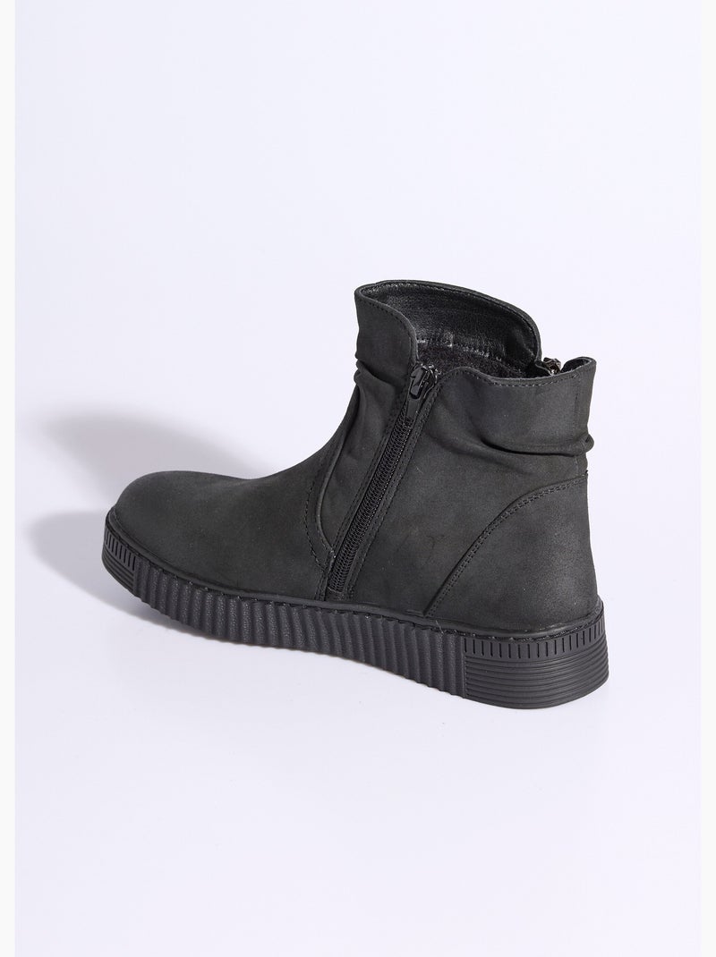 Botas de ante con suela de cuña - afibel Negro - Kiabi