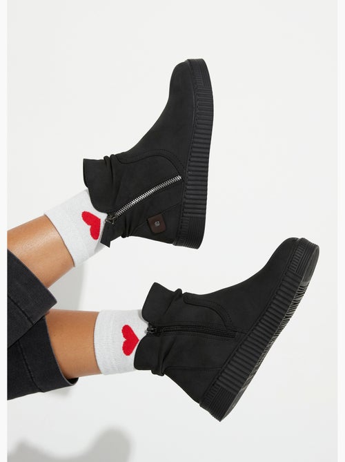 Botas de ante con suela de cuña - afibel - Kiabi