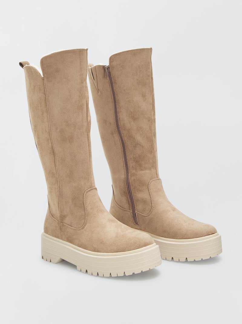 Botas de antelina BEIGE - Kiabi
