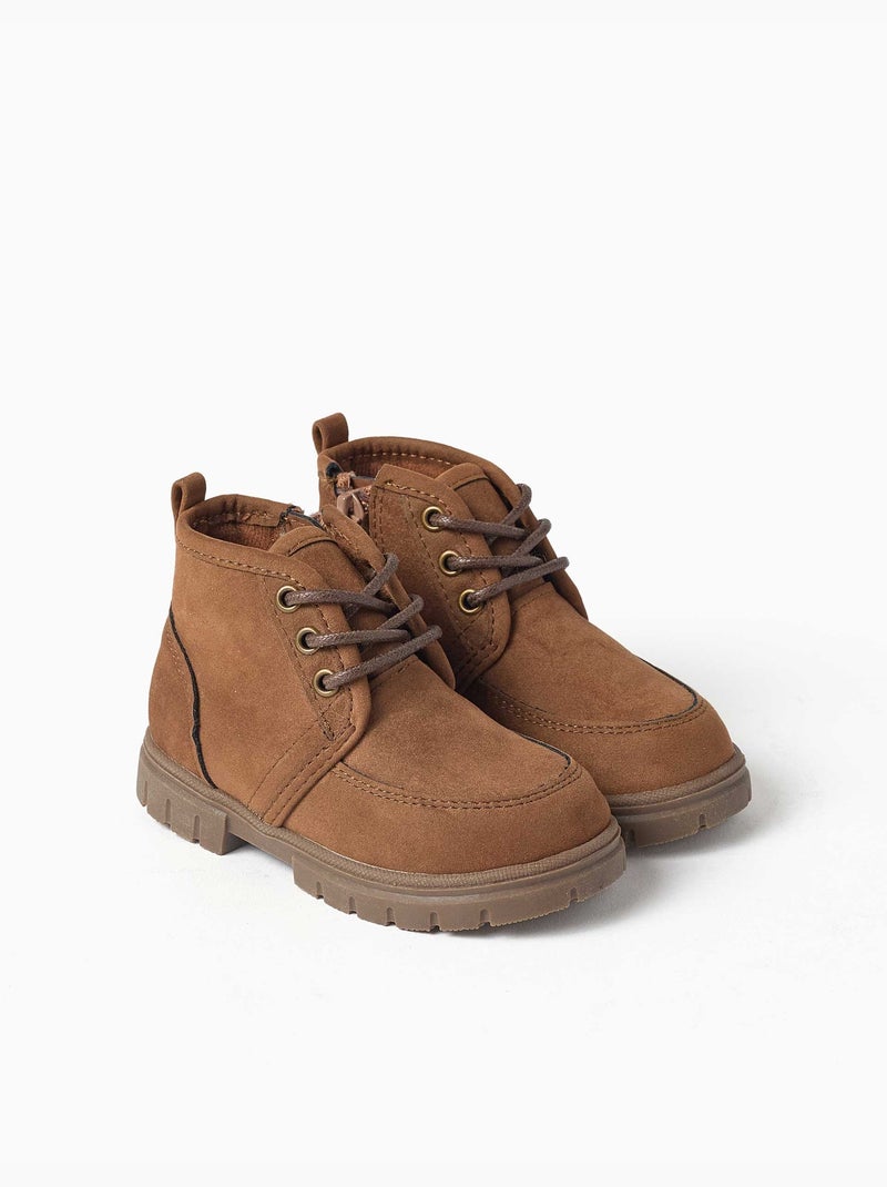 Botas de antelina con cordones Beige - Kiabi
