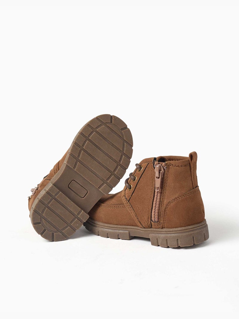 Botas de antelina con cordones Beige - Kiabi