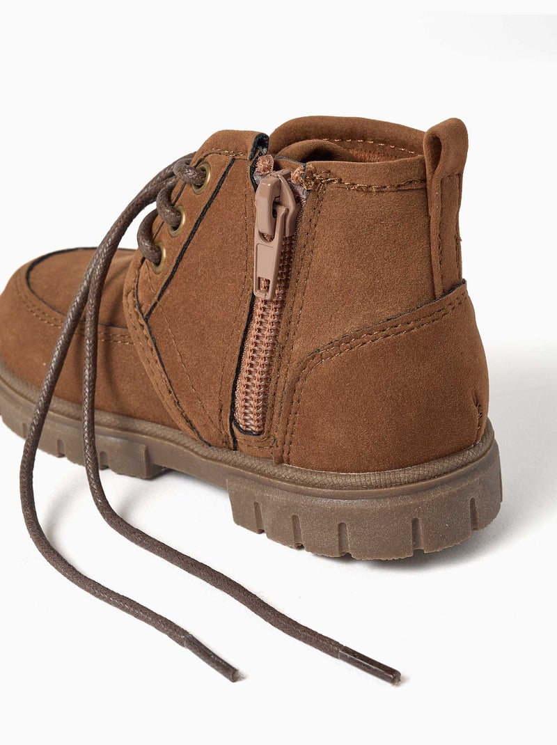 Botas de antelina con cordones Beige - Kiabi