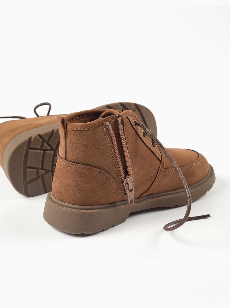 Botas de antelina con cordones Beige - Kiabi