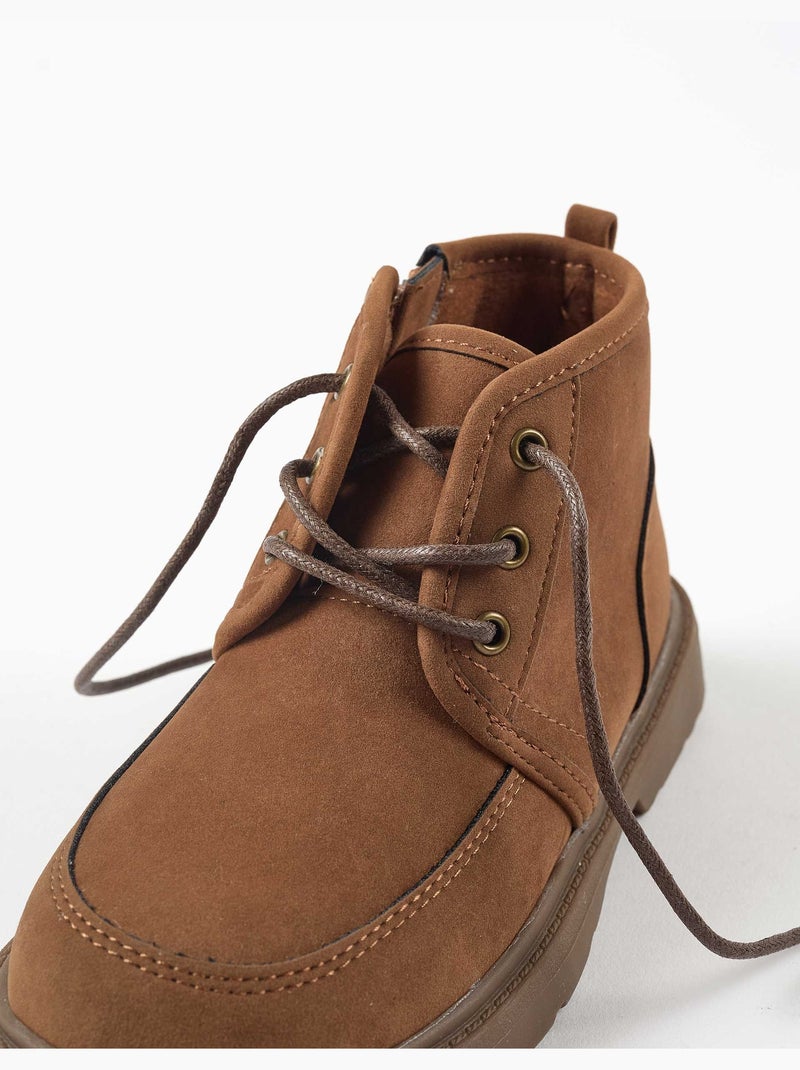 Botas de antelina con cordones Beige - Kiabi